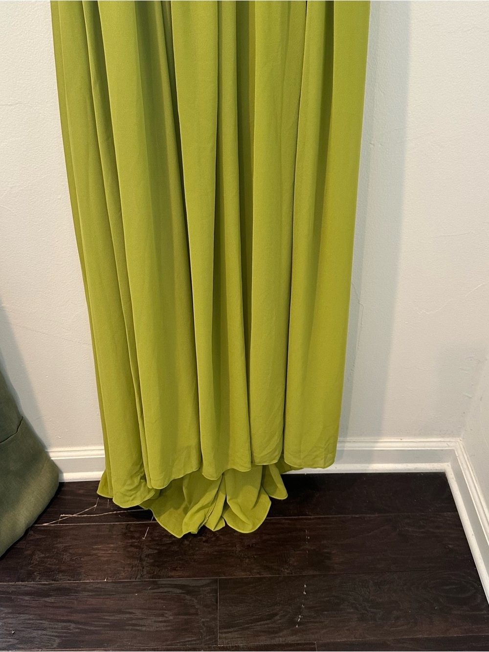 Off-Shoulder Lime Green Evening Dress - Picture 13 of 15